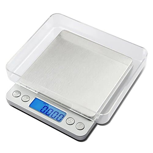 Multifunction Digital LCD Screen Pocket Scales,with Large Plastic Platform and Blue Backlit Display,6 Weighing Units,Tare Function Supplied (0.01g to 500g)