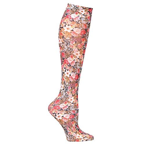 Celeste Stein Women's Moderate Compression Knee High Stockings - Tiny Flowers