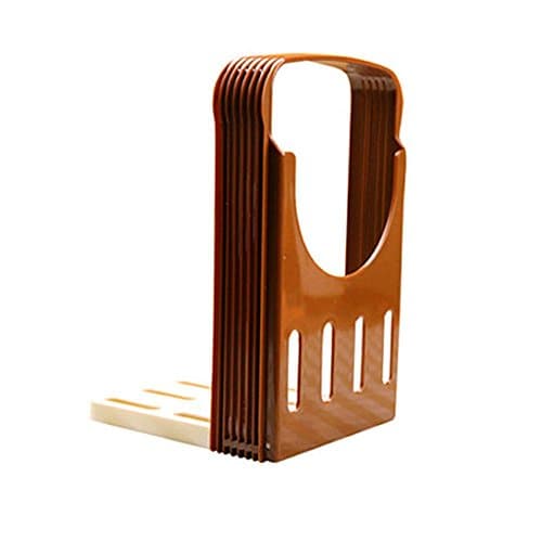 VASTING ART Bread Slicer Compact And Foldable Kitchen Baking Toast Slicer Adjustable with 4 Slice Thicknesses (brown)