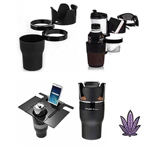 CHAANE Portable Auto Multi Cup Holder and Auto Multi Table (Black) + FREE HEMP hanging air fresheners