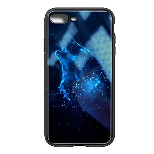 VVXIT Custom LED Flashing iPhone 7 Plus/8 Plus Case,Light Up Incoming Call Flash Case for iPhone 7 Plus/8 Plus,Wolf Pattern