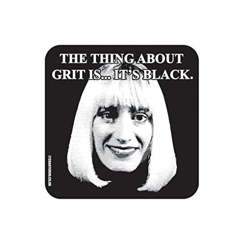 Grit Is Black - Holly from Red Dwarf - Drinks Coaster - Hardboard - 9cm x 9cm - Gloss Finish