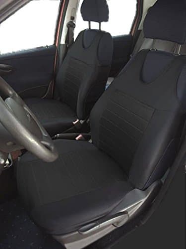 2 BLACK FRONT CAR SEAT COVERS WITH BARS