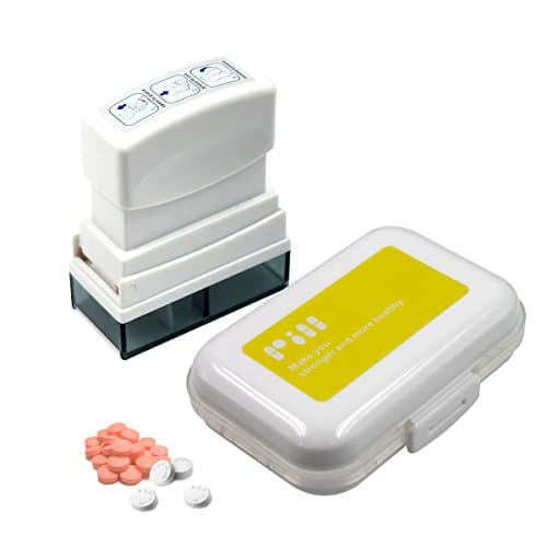 Aocome Press Type Pill Splitter and Pill Organizer, Pill Cutter Machine and Pill Organizer