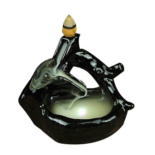 AppleLand LED Light Changing Incense Smoke Cone Burner Ceramic Waterfall Backflow Censer Holder