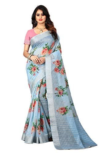 Blue Linen Saree