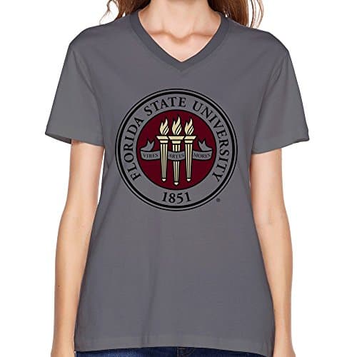 Cheap No Minimum Customized Female Florida State University V-neck Tee Shirts