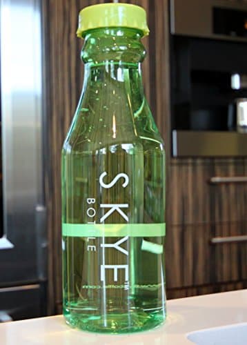 SKYE Bottle - THE COOLEST WATER BOTTLE IN THE WORLD! Frosted & Transparent Soda Bottle Leak Proof BPA Free Sport Wide Mouth Blue Pink Green Black Purple Orange Yellow Red- For Kids Boys Girls Men Women - Infuse with Fruits or Ice for Office Gym Beach Summer Birthday