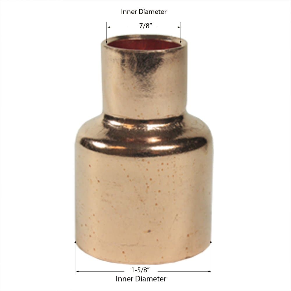 Libra Supply 1-1/2 x 3/4 inch(Nominal Size) Copper Coupling Bell Reducer, C x C (Pack of 5 pcs, click in for more size options) 1-1/2'' x 3/4'', 1-1/2 x 3/4-inch Copper Pressure Pipe Fitting Supply