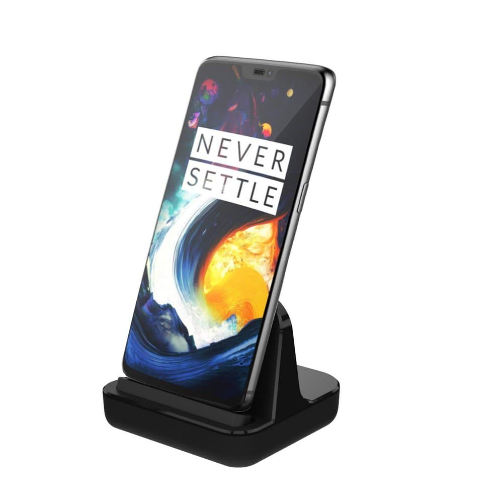USB C Charge & Sync Desktop Dock Stand by CharmTek, Support Dash Charging for OnePlus 6T/5T/5/3T,Rapid and Fast Charging for Nexus 6P/5X, Huawei Mate 8/9 (Case Compatible,Cable and Plug not Included)