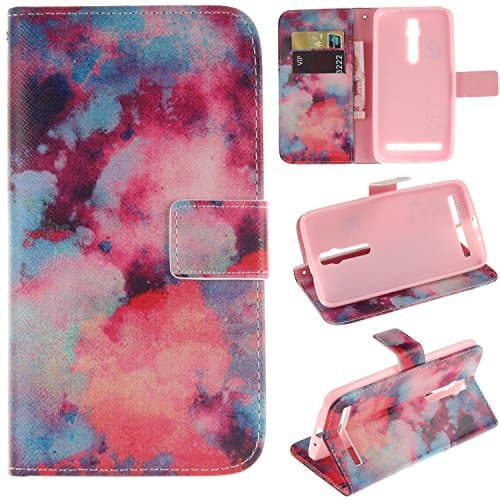 Zenfone 2 Case ASUS Zenfone 2 Kickstand Case,Bat King Beautiful Evening Glow Pattern Premium Leather Wallet Flip Kicstand Case Cover With Magnetic Closure For ASUS Zenfone 2 ZE551ML