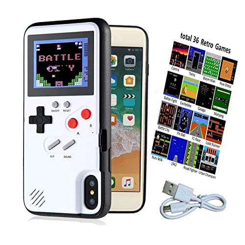 Game Console Case for iPhone XR, Handheld Gameboy Case for iPhone XR with 36 Built-in Games