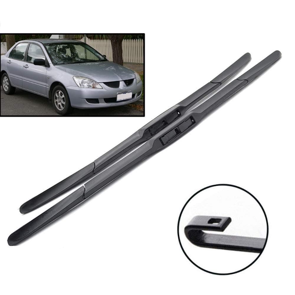 Front Wiper Blades Set Twin Flat, Windscreen Wipers Front and Rear for Mitsubishi Lancer 2003-2007 Windshield Window 24"+18"