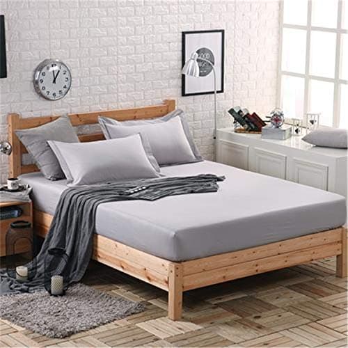 Moange Bed Sheet Fitted Sheet Bed Sheet Set Pillowcase Sabanas Cama Sheets Combed Cotton Solid Color 120/140/150/160/180X200cm Fitted Sheet 1 160cmX200cm 3pcs