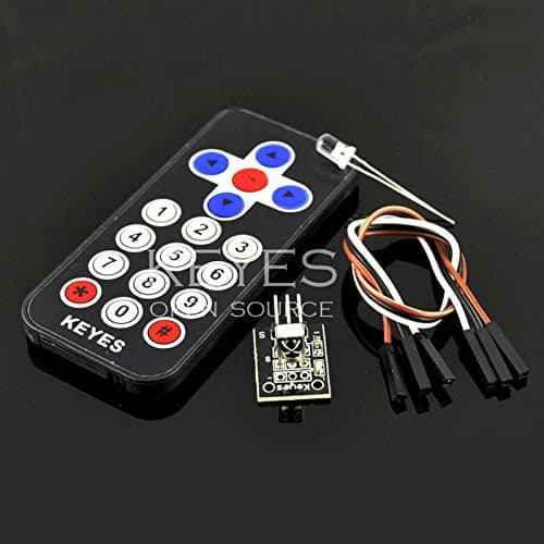Holdding Infrared IR Receiver Module Wireless Remote Control Kit for Arduino/Newest IR Wireless Remote Control Kit of ultra-thin Infrared Remote Control and 38 KHz Infrared receiver Module (Black)