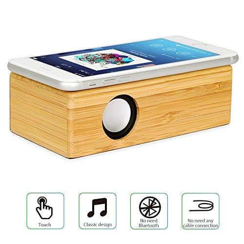 Wireless Touch Speaker - Compatible With All devices That Has An External Speaker Wooden Mini Portable Wireless Speaker Portable Touch Speaker Sound Amplifier for iPhone Android
