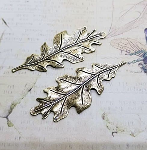 Medium Oxidized Brass Oak Leaf Stampings (2) - BOS2988
