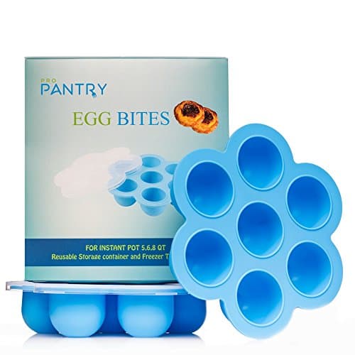 ProPantry Silicone Egg Bites Mold 2 pack for Instant Pot Accessories - Fits Instant Pot 5, 6, 8 qt Pressure Cooker, Reusable Baby Food Storage Container and Freezer Tray with Lid
