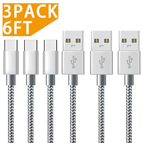 USB Type C Cable USB A to USB C Charger Cable Marktol (6ft/2M-3Pack,Grey) Nylon Braided Charging Sync Cable for Samsung Galaxy S9/S8+, Note 8, MacBook, Nintendo Switch