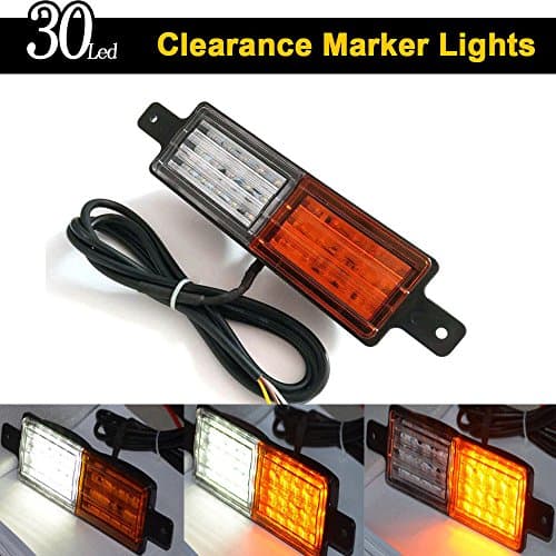 keyecu 1 Pieces Front Indicator Park Led Bull Bar Light Ear Mount Side Marker Turn Tail Light Universally Fit for Truck Trailer