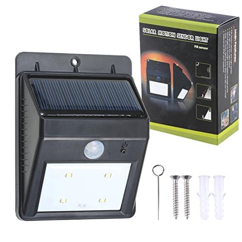 4 LED Outdoor Solar Power PIR Motion Sensor Wall Light Waterproof Garden Lamp