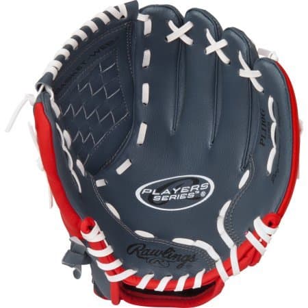 Baseball Glove with Interwoven Basket-Web for Sure-catch, Adjustable Straps and 11.5" Youth Pattern, Rawlings Baseball Players Series