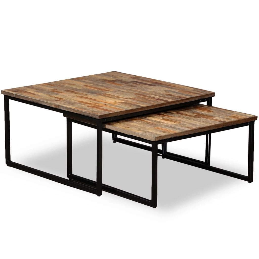 Xingshuoonline 2 Piece Solid Teak Coffee Table for Recovery, 65 x 65 x 33 cm (L x W x H) Used as Side Tables