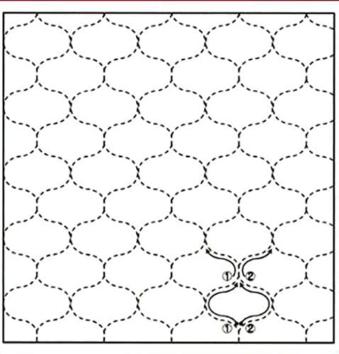 Sashiko Fabric - Pre-printed Sashiko Sampler - Hoshi-ami (Fish Net) # 005 WHITE