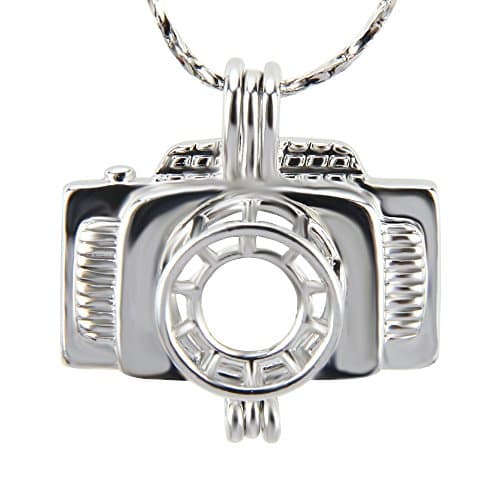 LGSY 5pcs Camera Shape Silver Plating Cage Pendant