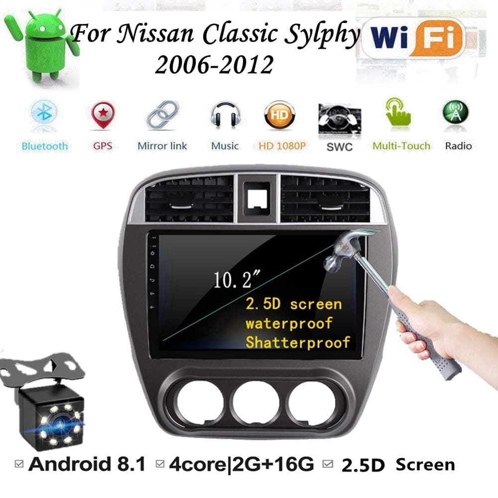 10.2" for Nissan Sentra Pulsar Android 8.1 (2+16) G HD Navigation Car Radio DVD Stereo Player GPS NAVI