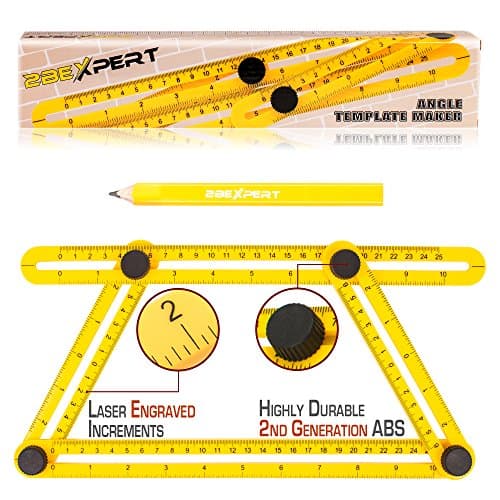 Angleizer Template Tool - Angle-izer Tile & Flooring Template Measuring Ruler | Multi-Angle Ruler & Shapes Layout Finder For Professional & General DIY-ers by 2BExpert