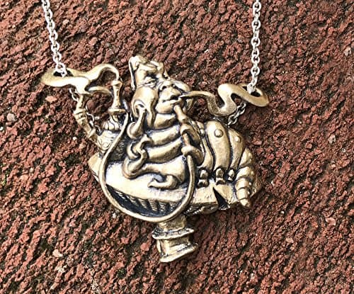 CATERPILLAR SMOKING HOOKAH NECKLACE (BRONZE)