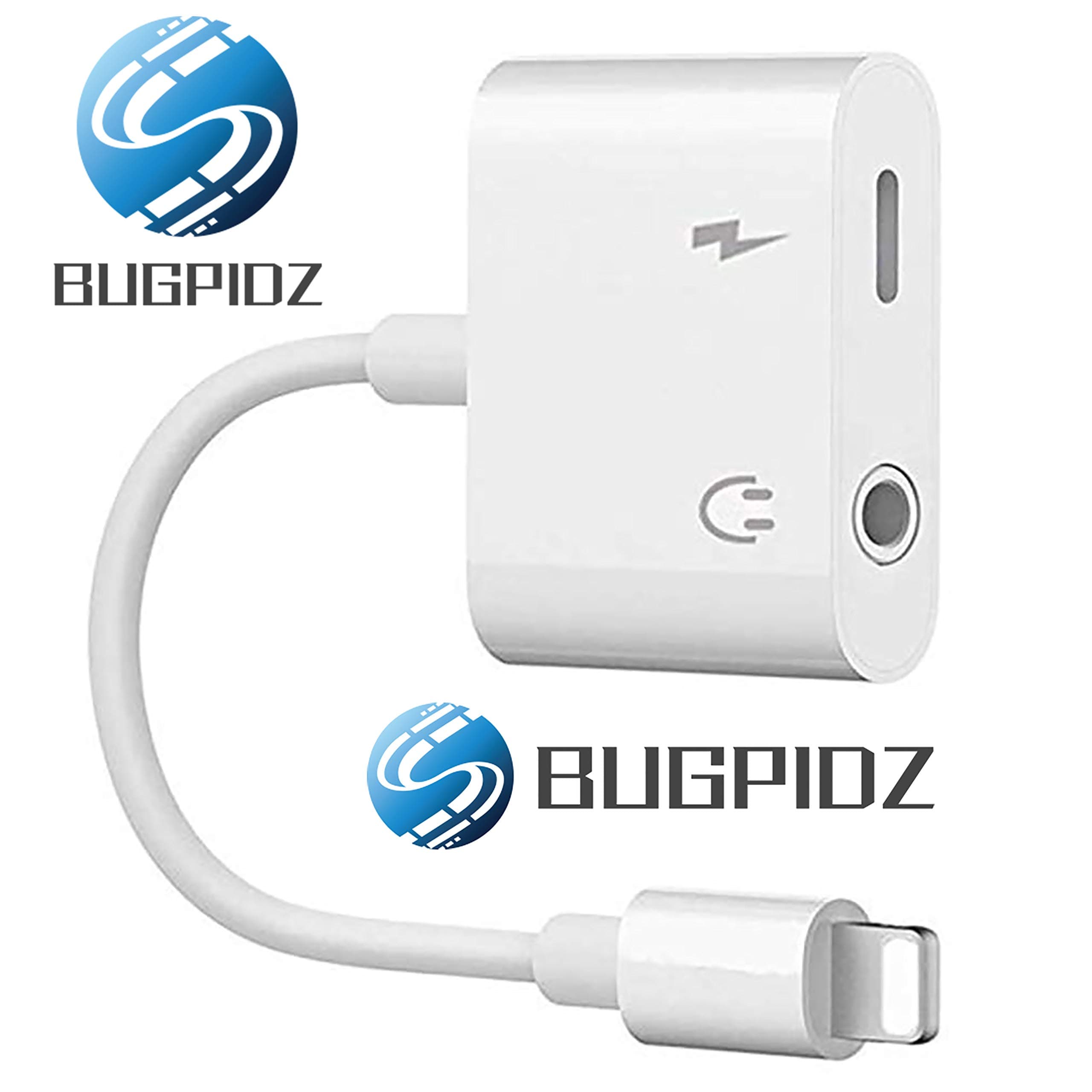 BUGPIDZ Headphones Jack Adapter for iPhone Music and Charging,iPhone Adapter 2 in 1 Cable Compatible with iPhone 7/7Plus/8/8Plus/X/XS Max for All iOS
