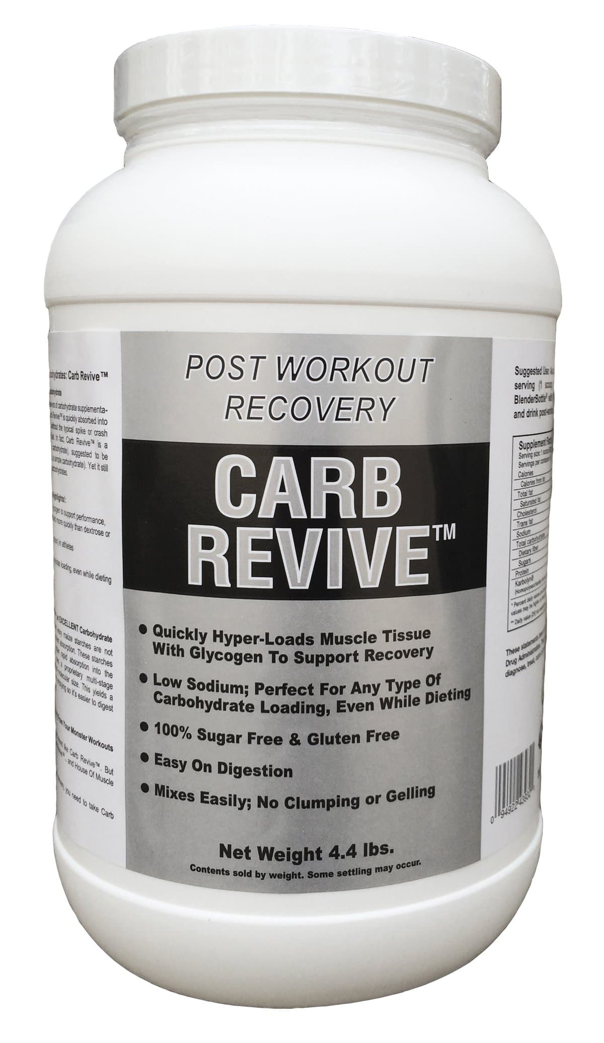Carb Revive: Post-Workout Supplement Powder - Quickly Hyper-Load Muscle Cells with Glycogen - Supports Recovery from Working Out - Easy to Digest - 40 Unflavored Servings Per Tub