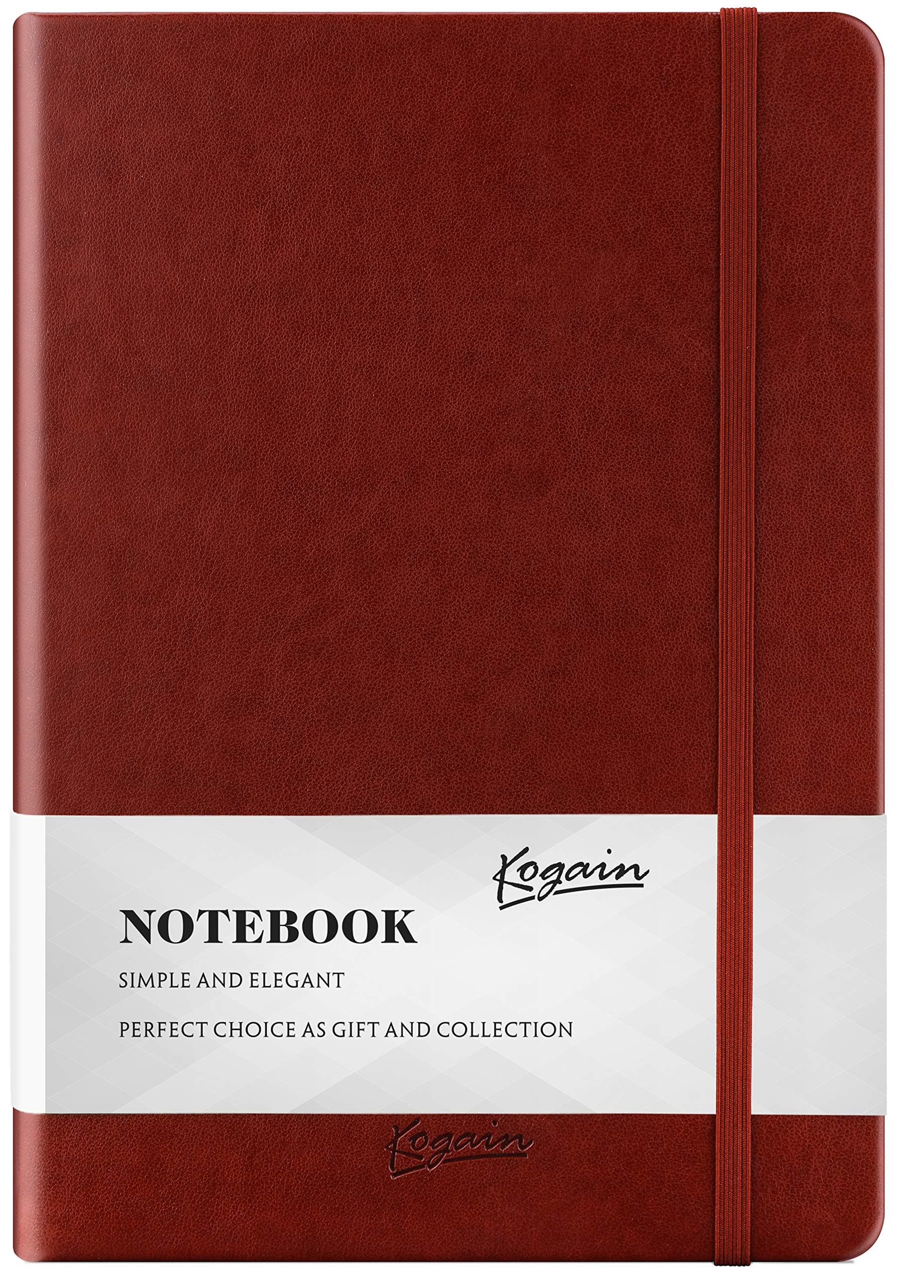 Bullet Dotted Journal, Numbered Pages Hardcover A5 Notebook with Inner Pocket, 5.8" x 8.5", 120GSM Premium Thick Paper, Smooth Leather Cover Journal for Men and Women by Kogain