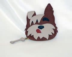 "Scruffy" Coin Case (Denim and Cream)