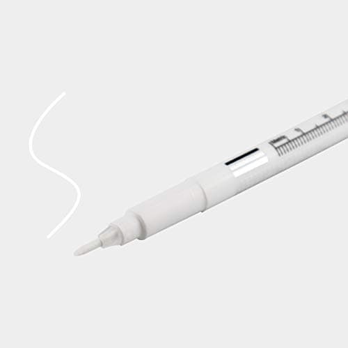 Microblading White Marker Pen Eyebrow Permanent Makeup Position Mark Tools with Ruler (2PCS)