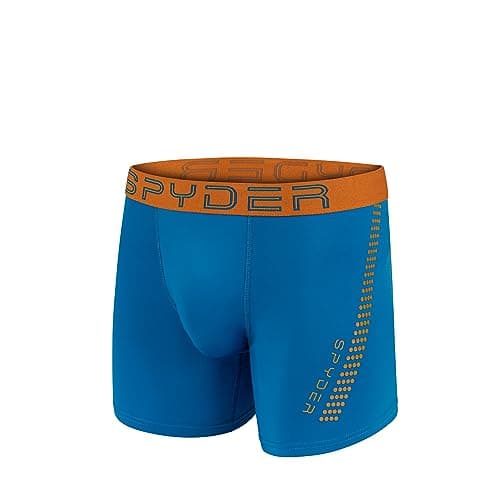Spyder Mens Boxer Briefs 4 Pack Poly Spandex Performance Boxer Briefs Underwear/Comfort Support Pouch Boxer Briefs