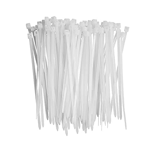 Small Zip Ties,White Zip Ties 4 Inch 100 Pack, Nylon Cable Ties Self Locking Tie Straps, Heavy Duty clear zip ties, Tiny Cable Ties for Indoor and Outdoor by OSXCAUES (4" White)