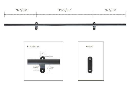 DIYHD 39-3/4“ Rustic Black Sliding Library Ladder Full Set Track Kit,Rolling Ladder Hardware with Braking Floor Wheels,330lbs Capacity,Kit for Bookshelves,Cabinets &Kitchen