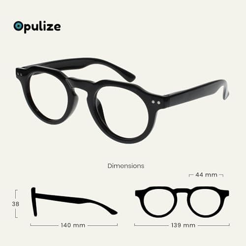 OPULIZE RIO Blue Light Blocking Reading Glasses - Top Right Frame - Men and Women - Spring Hinges - B53-1