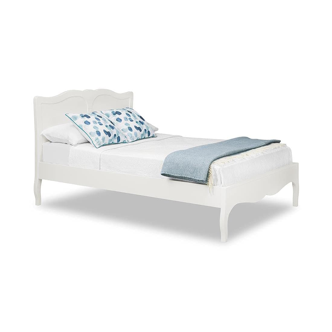Romance Double Bed 4ft6, Stunning White Double bed frame with curved headboard (antique white)