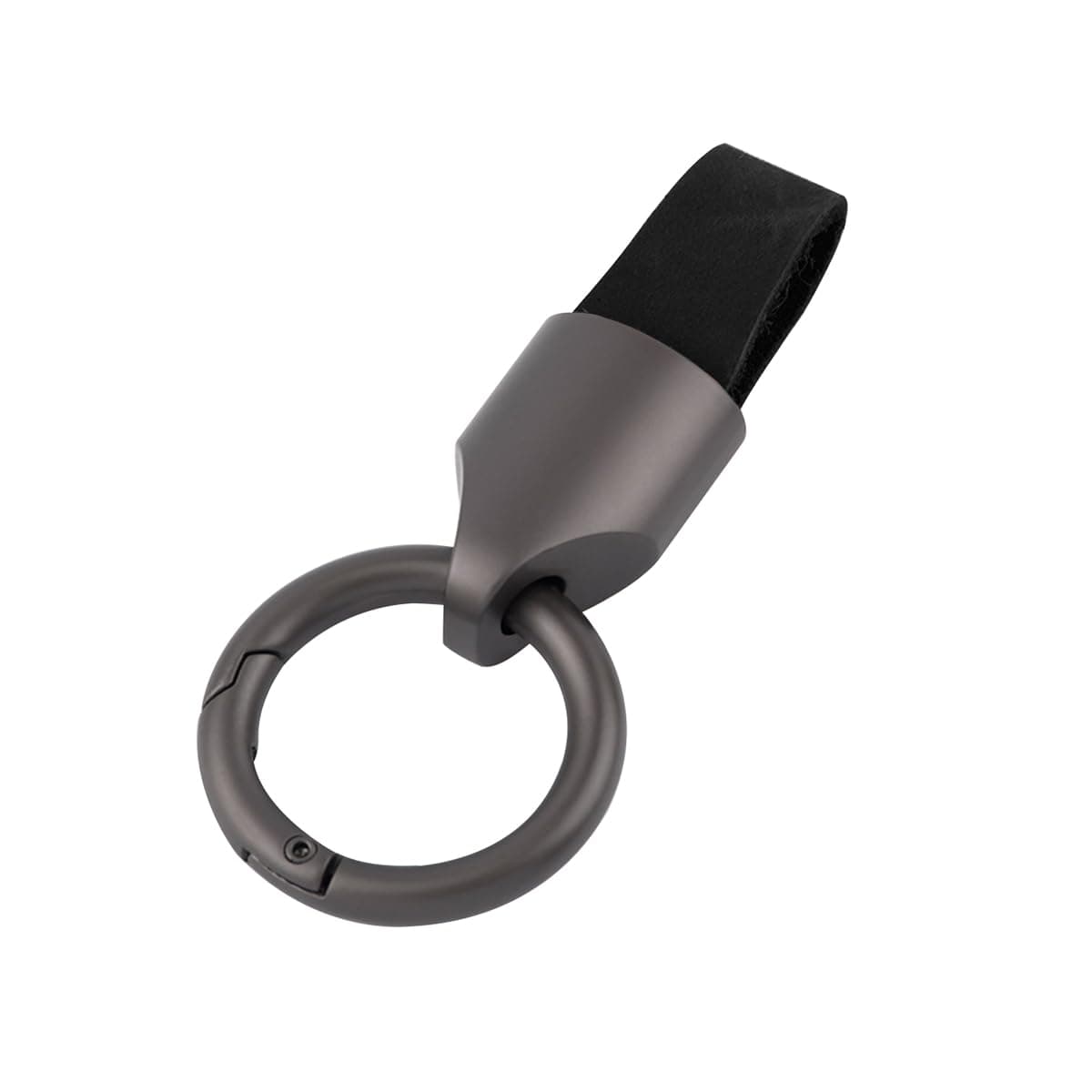 Bittwee Car Key Chain Ring Clip, Leather Multifunctional Auto Key Fob Rings Keychain with Keyrings Buckle for Men Women(Black)