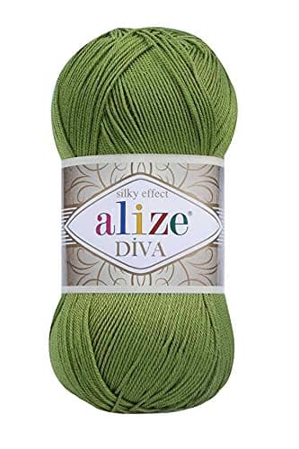 Hand Knitting Yarn 100% Microfiber Acrylic Yarn Alize Diva Silk Effect Thread Crochet Art Lace Craft Lot of 4 skeins 400gr 1532yds (210)