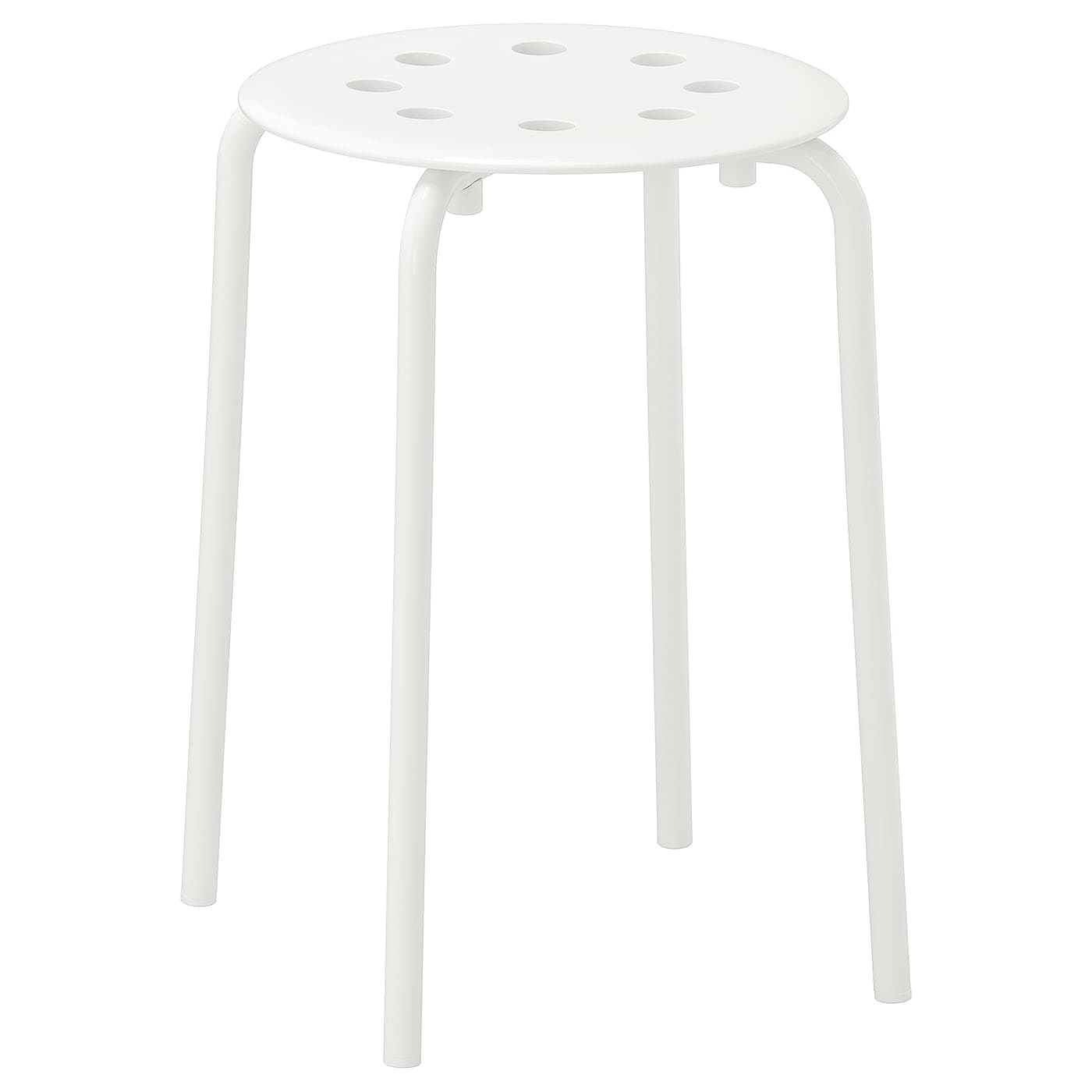 Ikea Steel - Marius Stool Stackable - ( White ), 46 cm, 5 cm