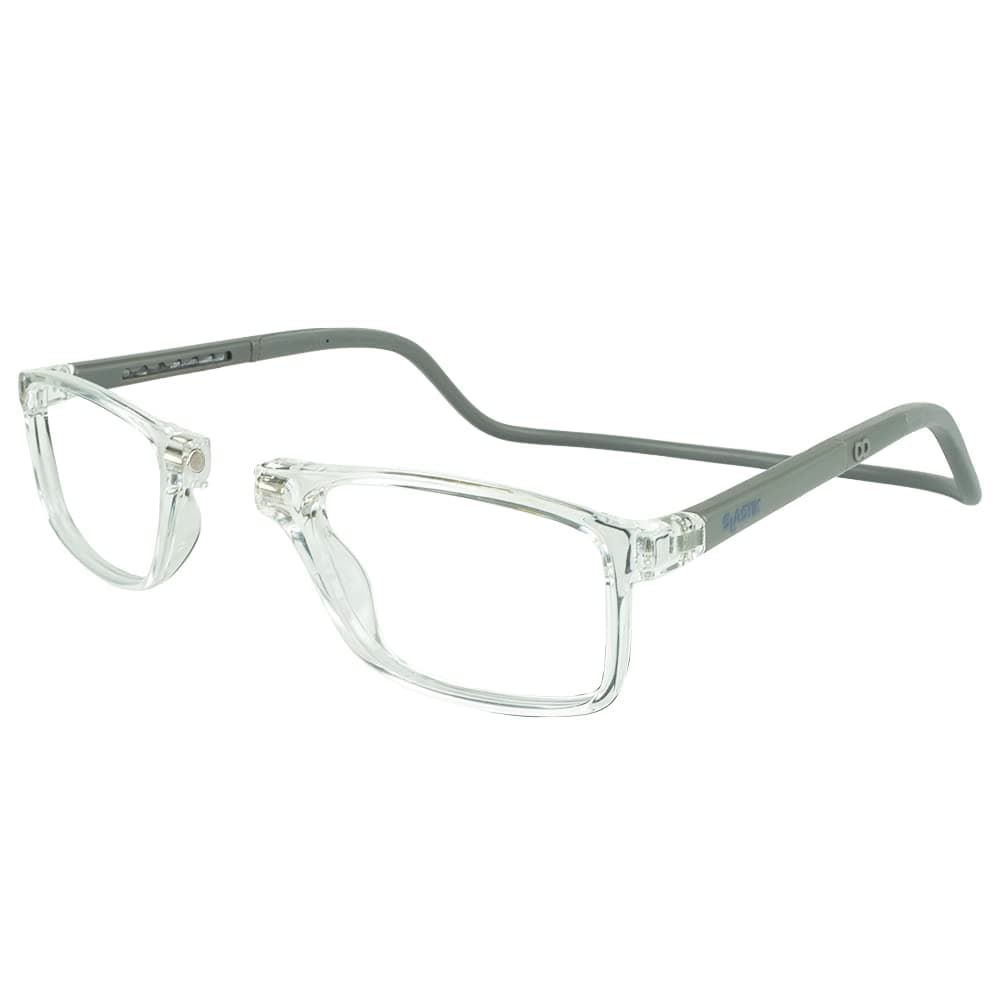 Clic Magnetic Reading Glasses by Slastik, Computer Readers, Soft Foldable Band, Replaceable Lens, Adj Temples, Barat, (S-XL)