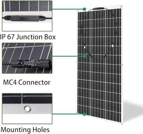 400W Flexible Solar Panel 2 * 200W 24V/12V Monocrystalline Bendable -Semi-Flexible Solar Panels Charger Off-Grid for RV Boat Cabin Van Car Uneven Surfaces