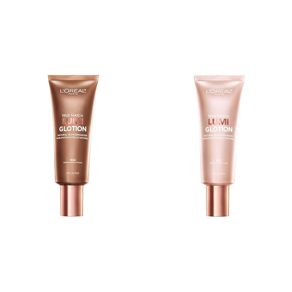 L’Oréal Paris Lumi Glotion Deep and Light Bundle, Highlighter and Bronzer For Radiant Glow, Pack of 2