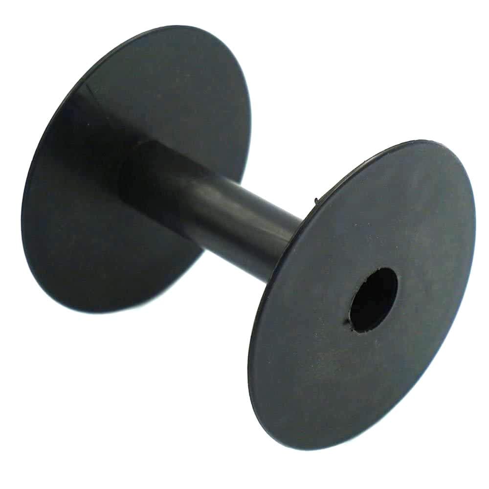 10 PCS - Empty Plastic Wire Spools Bobbins Round Ends for Various Size Cord Ribbon (Black)
