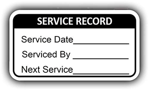 200 x Service Record Labels Next Due Reminder Stickers